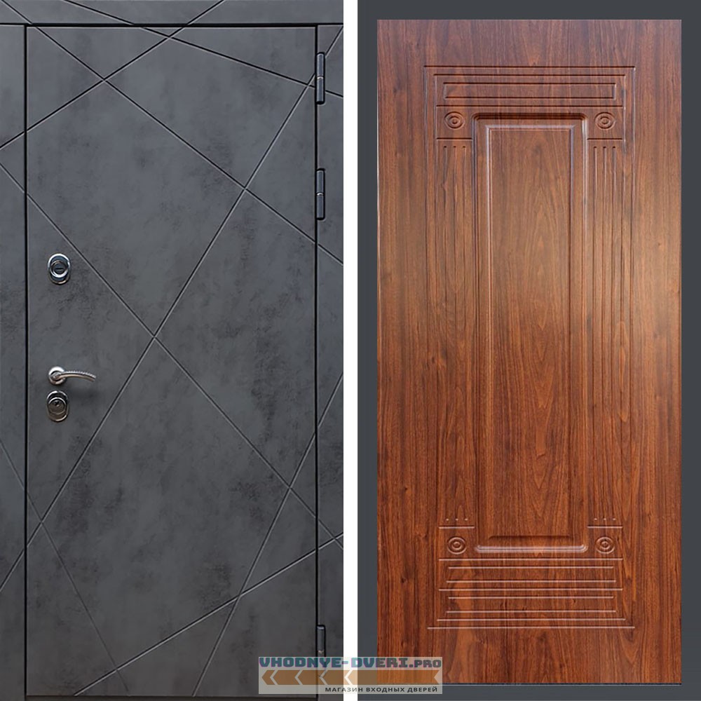 Входная дверь REX (Рекс) 13 Бетон ФЛ-4 мореная берёза