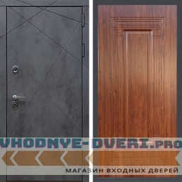 Входная дверь REX (Рекс) 13 Бетон ФЛ-4 мореная берёза