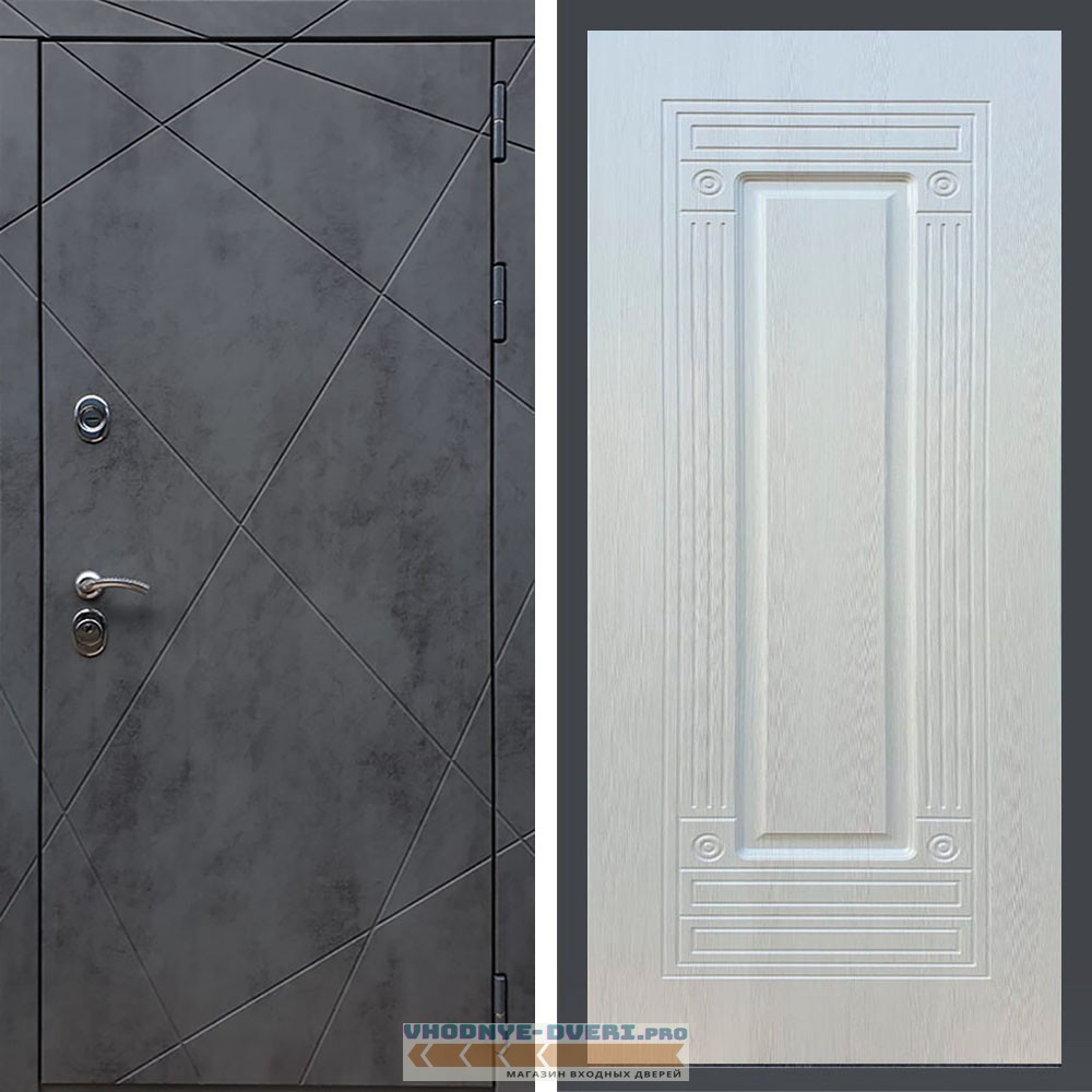 Дверь REX (Рекс) 13 Бетон ФЛ-4 ясень белый