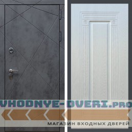 Дверь REX (Рекс) 13 Бетон ФЛ-4 ясень белый