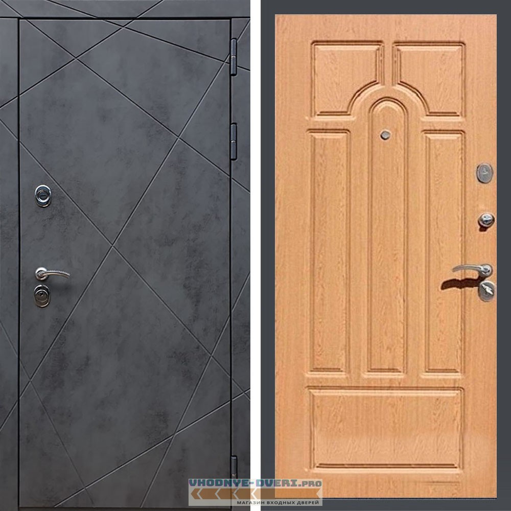 Входная дверь REX (Рекс) 13 Бетон ФЛ-58 дуб светлый