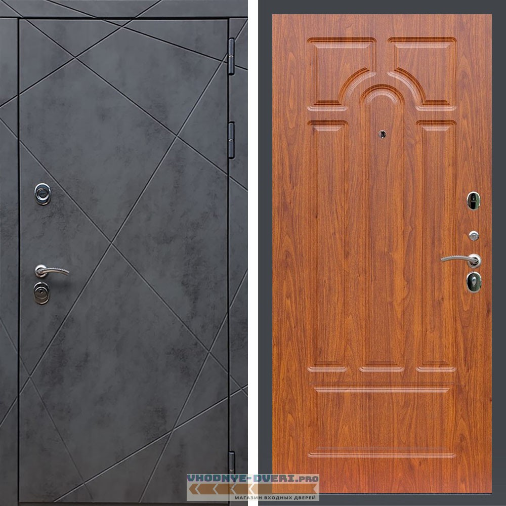 Входная дверь REX (Рекс) 13 Бетон ФЛ-58 Мореная береза