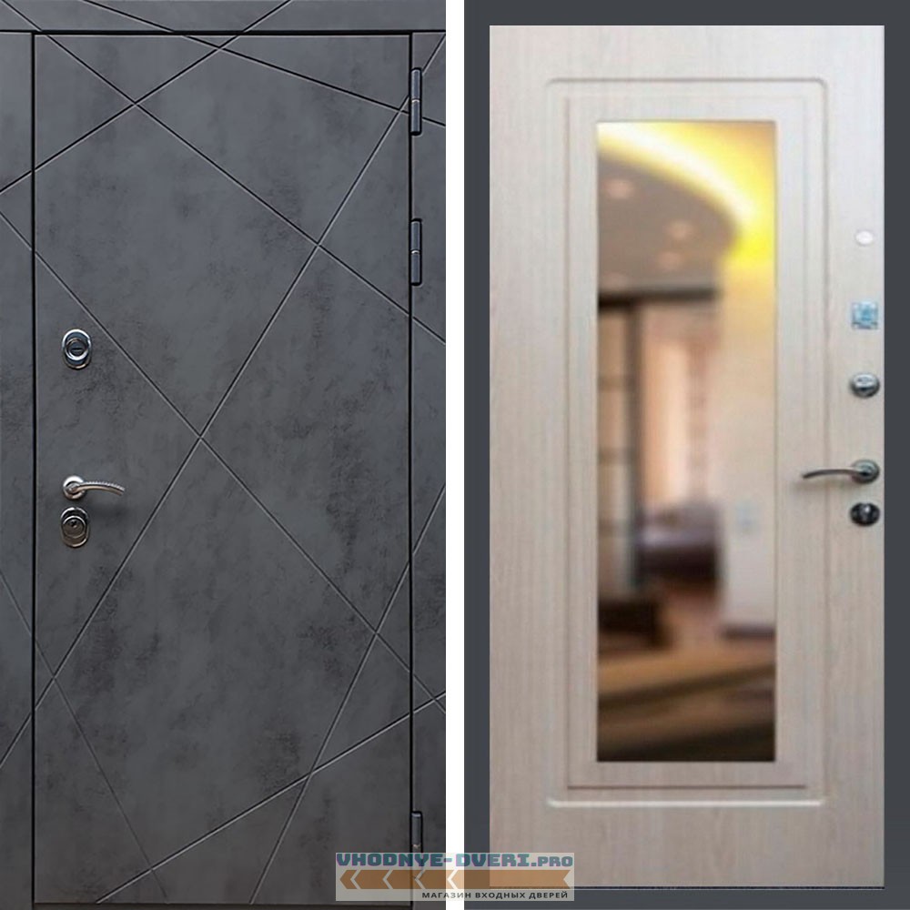 Входная дверь REX (Рекс) 13 Бетон ФЛЗ-120 беленый дуб