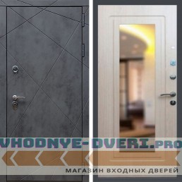 Входная дверь REX (Рекс) 13 Бетон ФЛЗ-120 беленый дуб