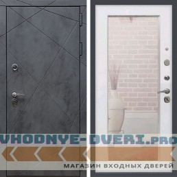 Входная дверь REX (Рекс) 13 Бетон пастораль белый ясень