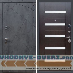 Входная дверь REX (Рекс) 13 Бетон сб-14 венге белое стекло