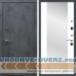 Входная дверь REX (Рекс) 13 Бетон сб-16 белый матовый