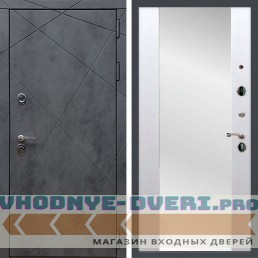 Входная дверь REX (Рекс) 13 Бетон сб-16 белый ясень