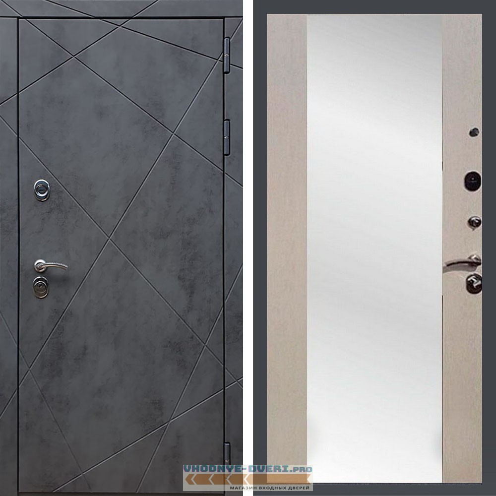 Входная дверь REX (Рекс) 13 Бетон сб-16 лиственница бежевая