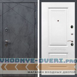 Входная дверь REX (Рекс) 13 Бетон смальта 04 белый матовый