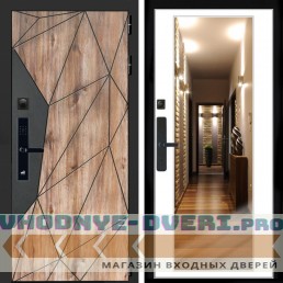 Входная дверь Inteko Авангард SMART + Зеркало белый софт