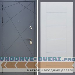 Входная дверь REX (Рекс) 13 Силк Титан B03 молдинги белый ясень