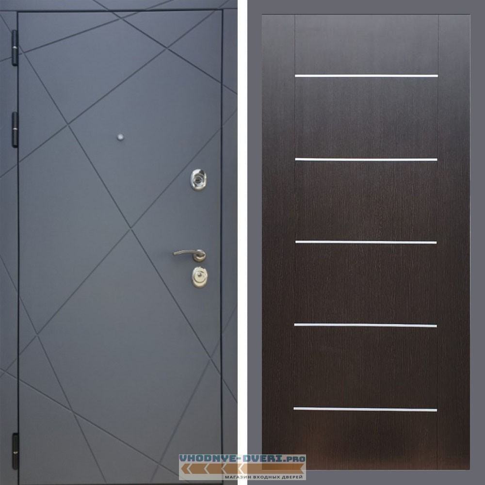 Входная дверь REX (Рекс) 13 Силк Титан B03 молдинги венге