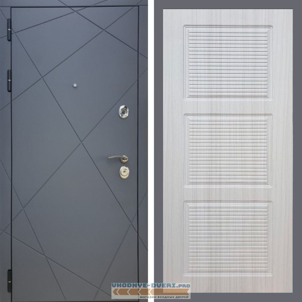 Входная дверь REX (Рекс) 13 Силк Титан ФЛ-1 беленый дуб