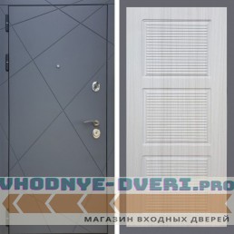 Входная дверь REX (Рекс) 13 Силк Титан ФЛ-1 беленый дуб