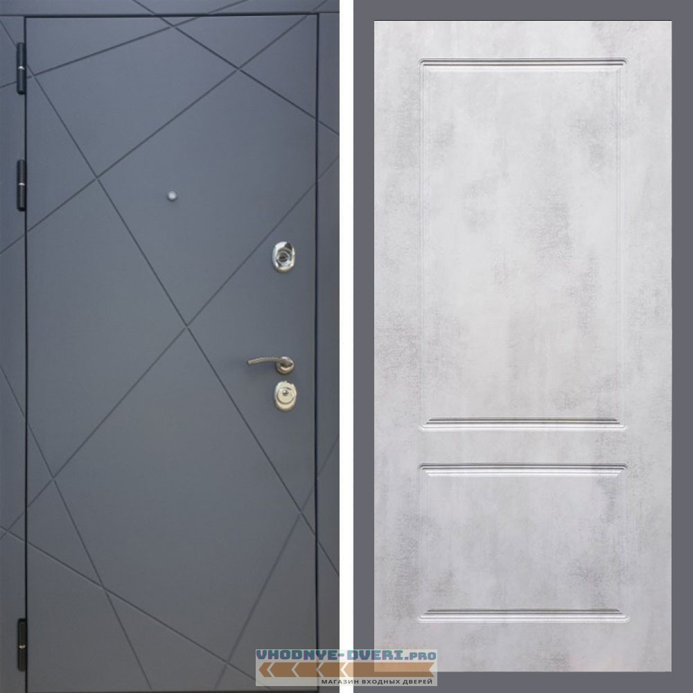 Входная дверь REX (Рекс) 13 Силк Титан ФЛ-117 бетон светлый