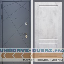 Входная дверь REX (Рекс) 13 Силк Титан ФЛ-117 бетон светлый