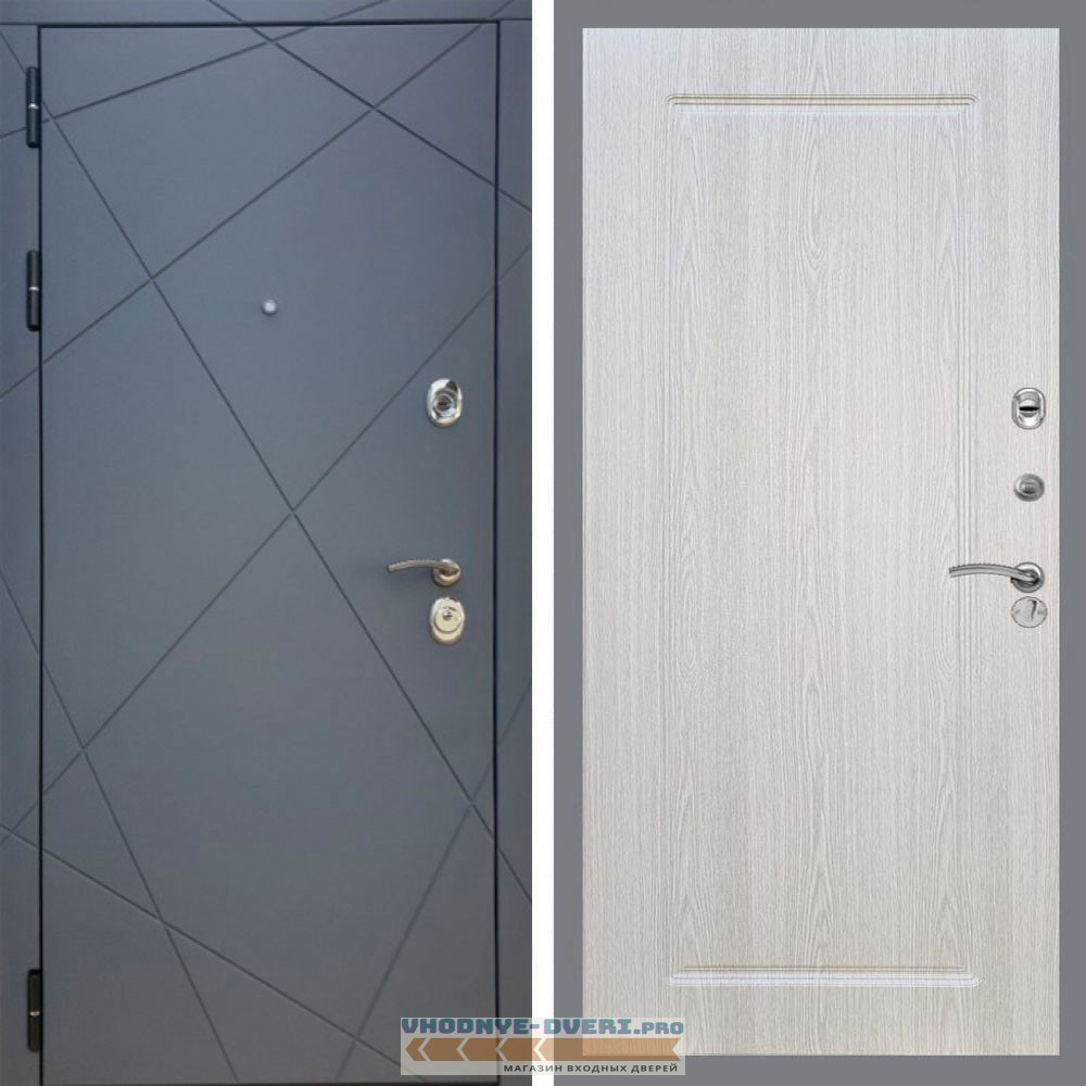 Входная дверь REX (Рекс) 13 Силк Титан ФЛ-119 Беленый дуб