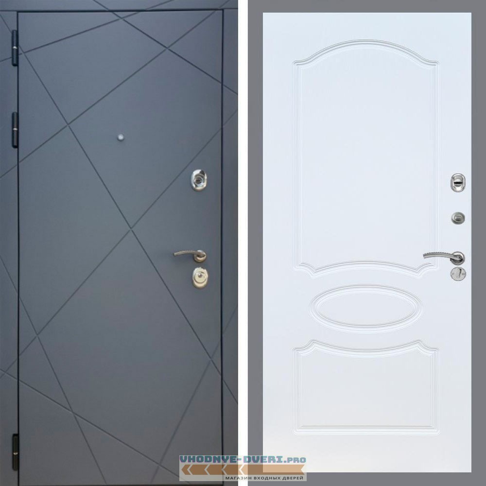 Входная дверь REX (Рекс) 13 Силк Титан ФЛ-128 белый ясень