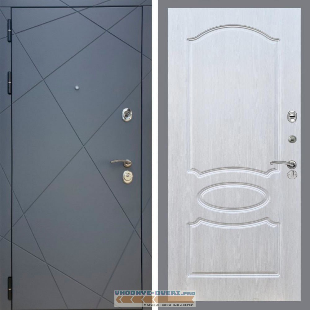 Входная дверь REX (Рекс) 13 Силк Титан ФЛ-128 Лиственница бежевая