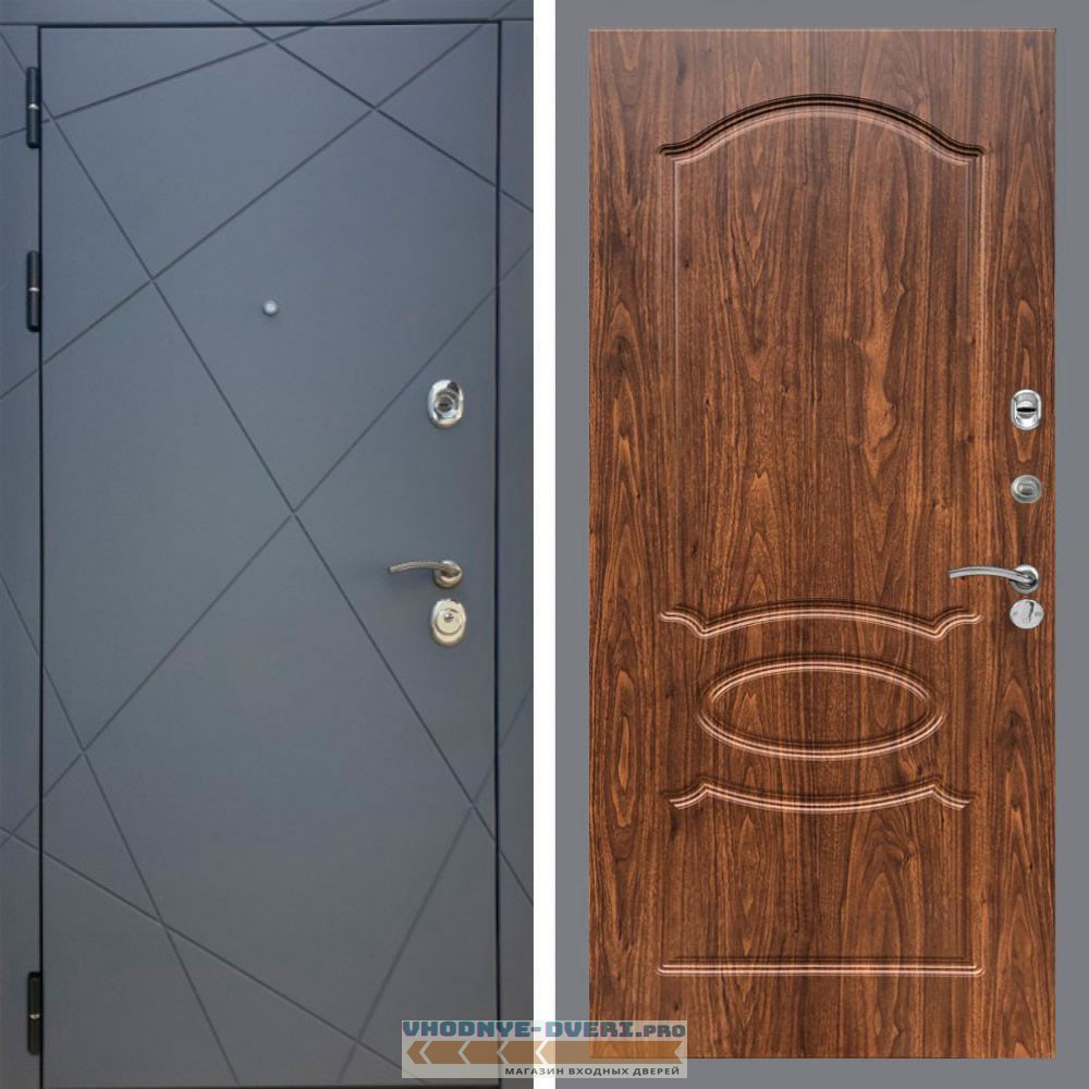 Входная дверь REX (Рекс) 13 Силк Титан ФЛ-128 Орех темный