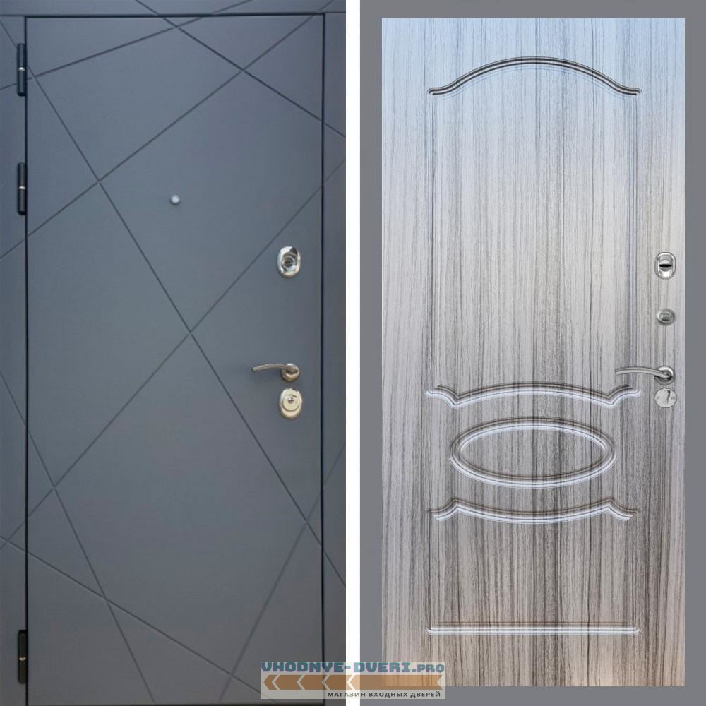 Входная дверь REX (Рекс) 13 Силк Титан ФЛ-128 Сандал серый