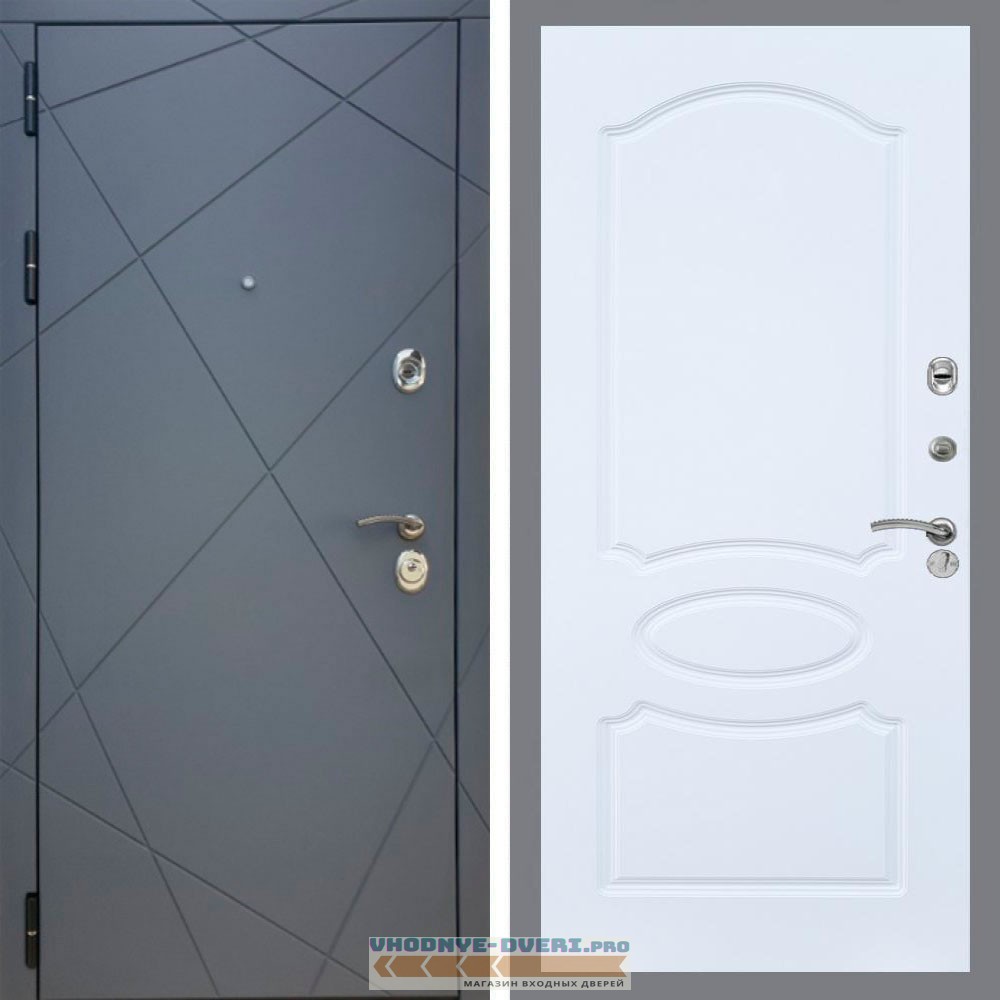 Входная дверь REX (Рекс) 13 Силк Титан ФЛ-128 Белый матовый