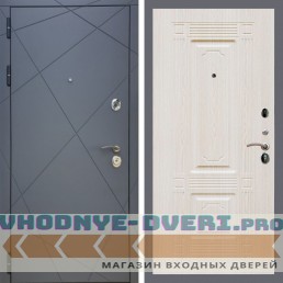 Входная дверь REX (Рекс) 13 Силк Титан ФЛ-2 беленый дуб 16мм