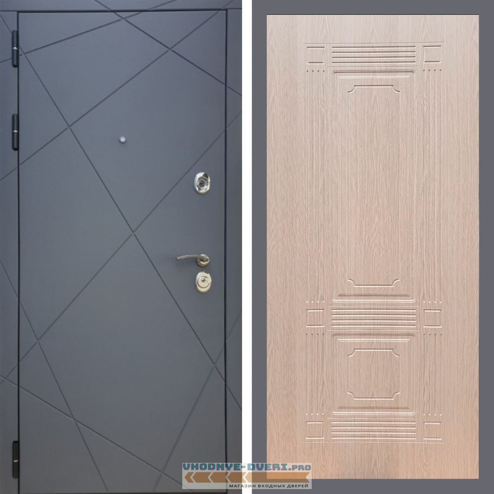 Входная дверь REX (Рекс) 13 Силк Титан ФЛ-2 беленый дуб 6мм