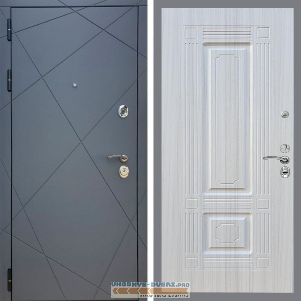 Входная дверь REX (Рекс) 13 Силк Титан ФЛ-2 Сандал белый