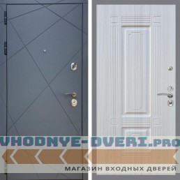 Входная дверь REX (Рекс) 13 Силк Титан ФЛ-2 Сандал белый