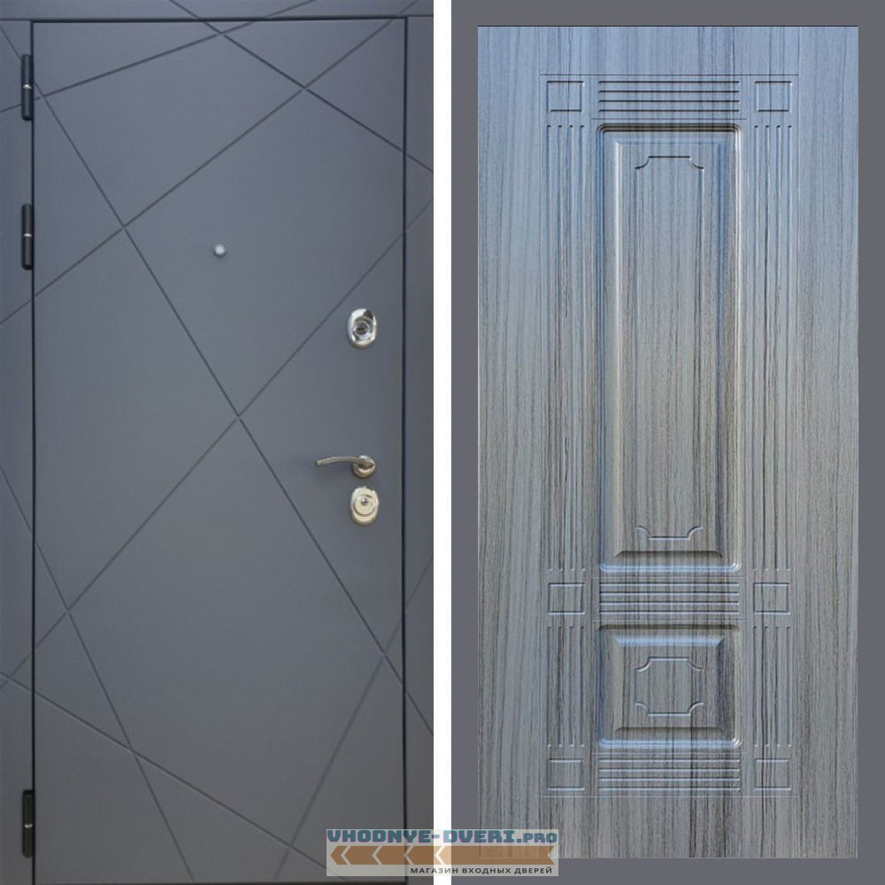 Входная дверь REX (Рекс) 13 Силк Титан ФЛ-2 сандал серый 16 мм