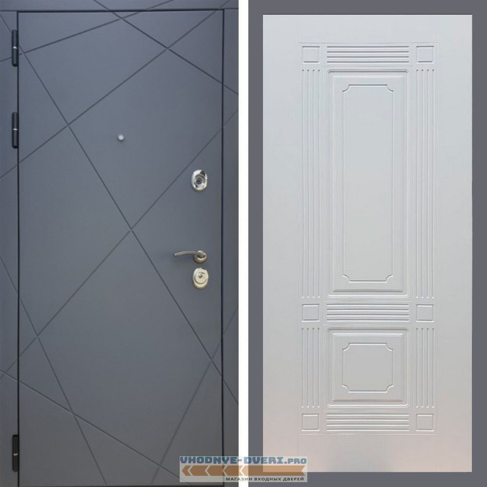 Входная дверь REX (Рекс) 13 Силк Титан ФЛ-2 ясень белый 6 мм