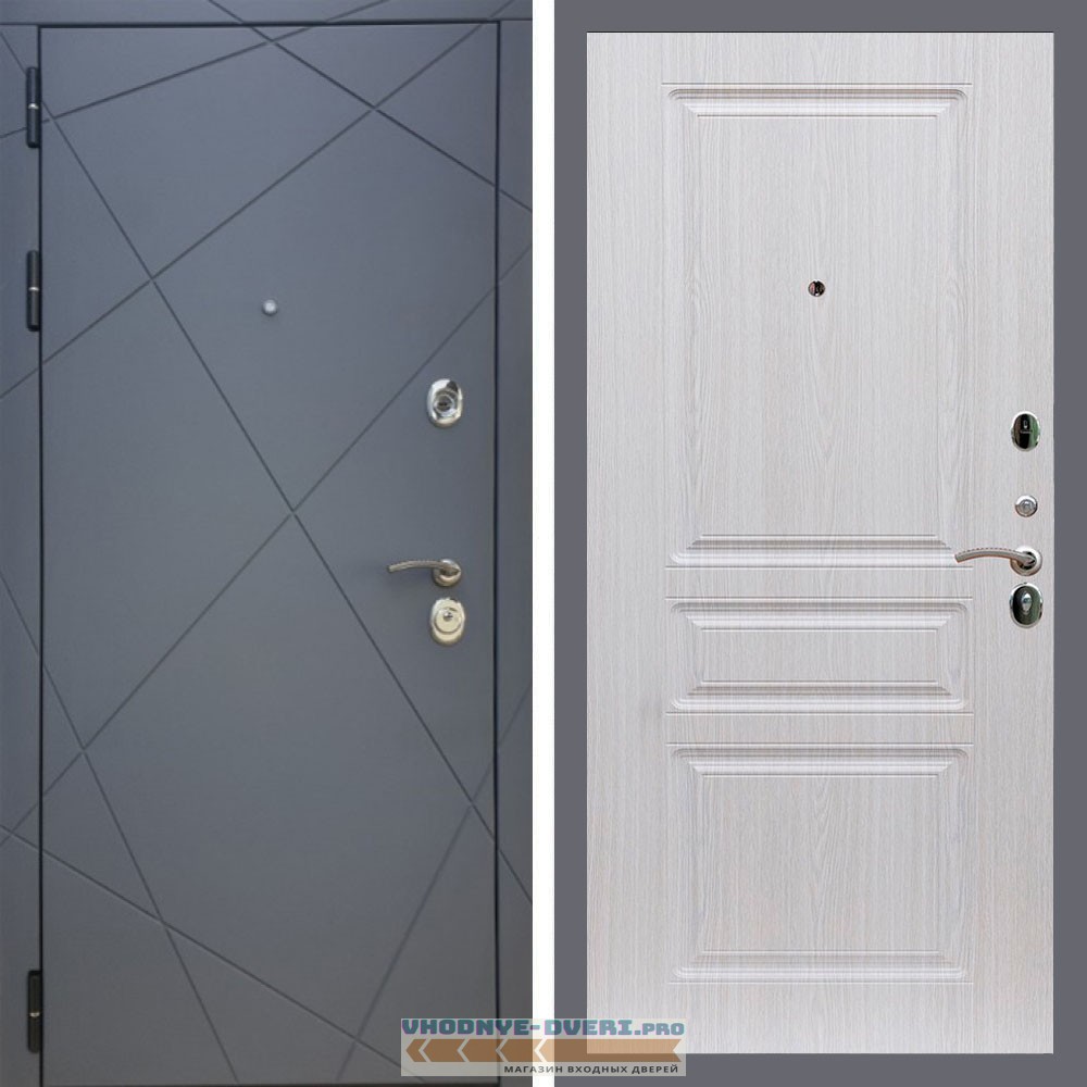 Входная дверь REX (Рекс) 13 Силк Титан ФЛ-243 беленый дуб