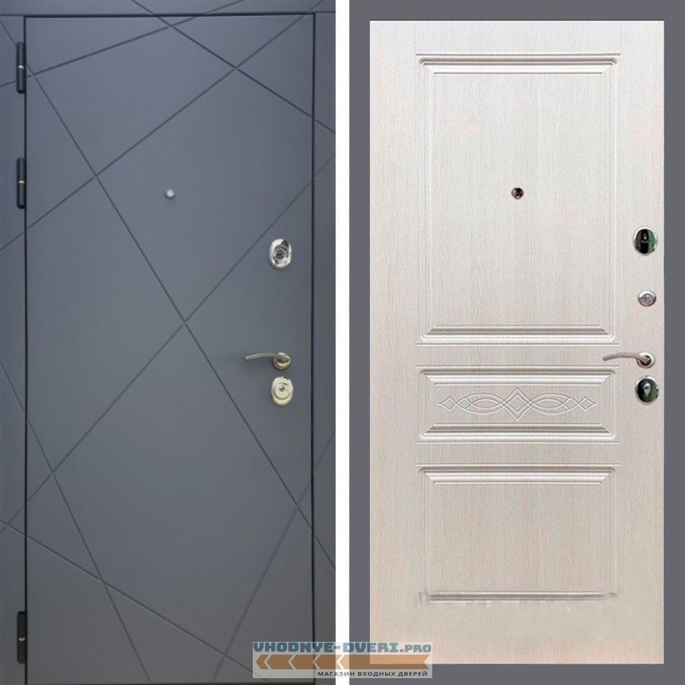 Входная дверь REX (Рекс) 13 Силк Титан ФЛ-243 лиственница беж с узором