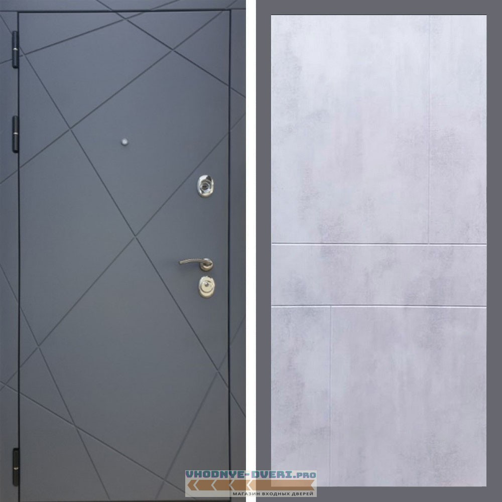 Входная дверь REX (Рекс) 13 Силк Титан ФЛ-290 бетон светлый