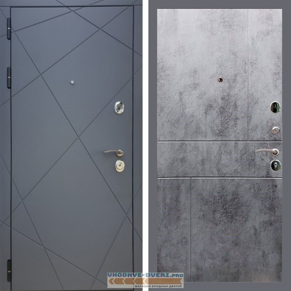 Входная дверь REX (Рекс) 13 Силк Титан ФЛ-290 бетон темный