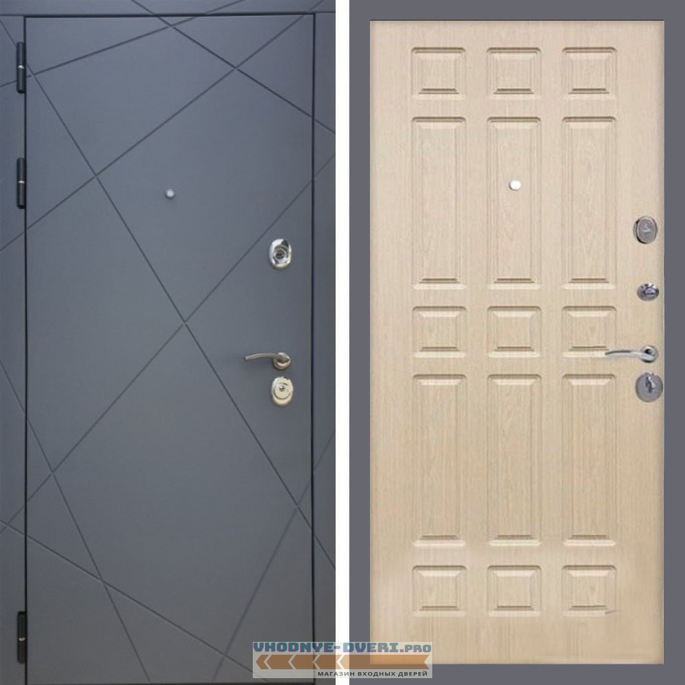 Входная дверь REX (Рекс) 13 Силк Титан ФЛ-33 беленый дуб