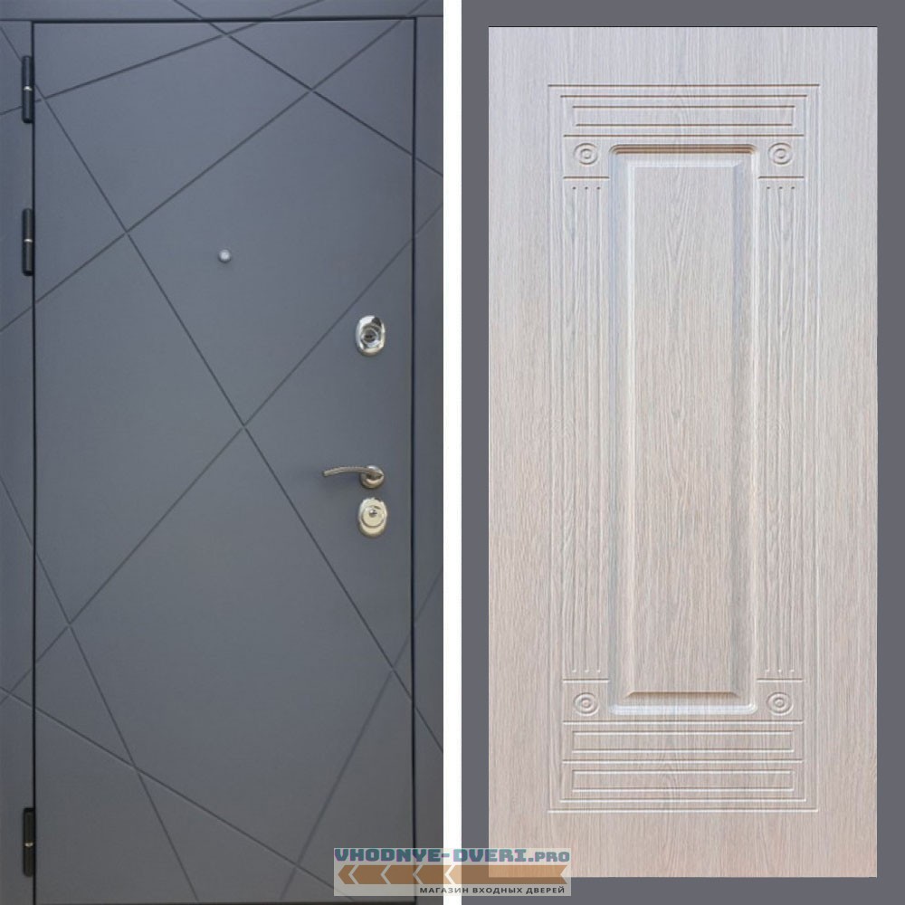 Входная дверь REX (Рекс) 13 Силк Титан ФЛ-4 беленый дуб