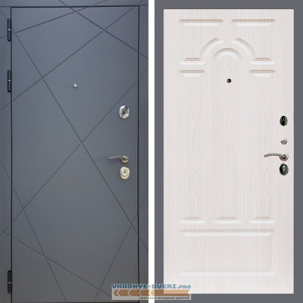 Входная дверь REX (Рекс) 13 Силк Титан ФЛ-58 Беленый дуб