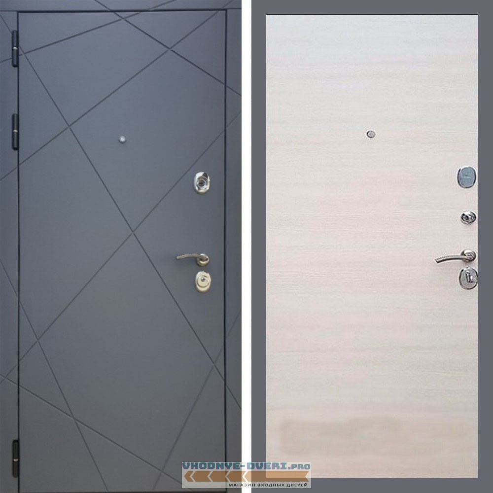 Входная дверь REX (Рекс) 13 Силк Титан гладкая акация светлая