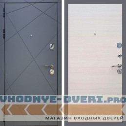 Входная дверь REX (Рекс) 13 Силк Титан гладкая акация светлая