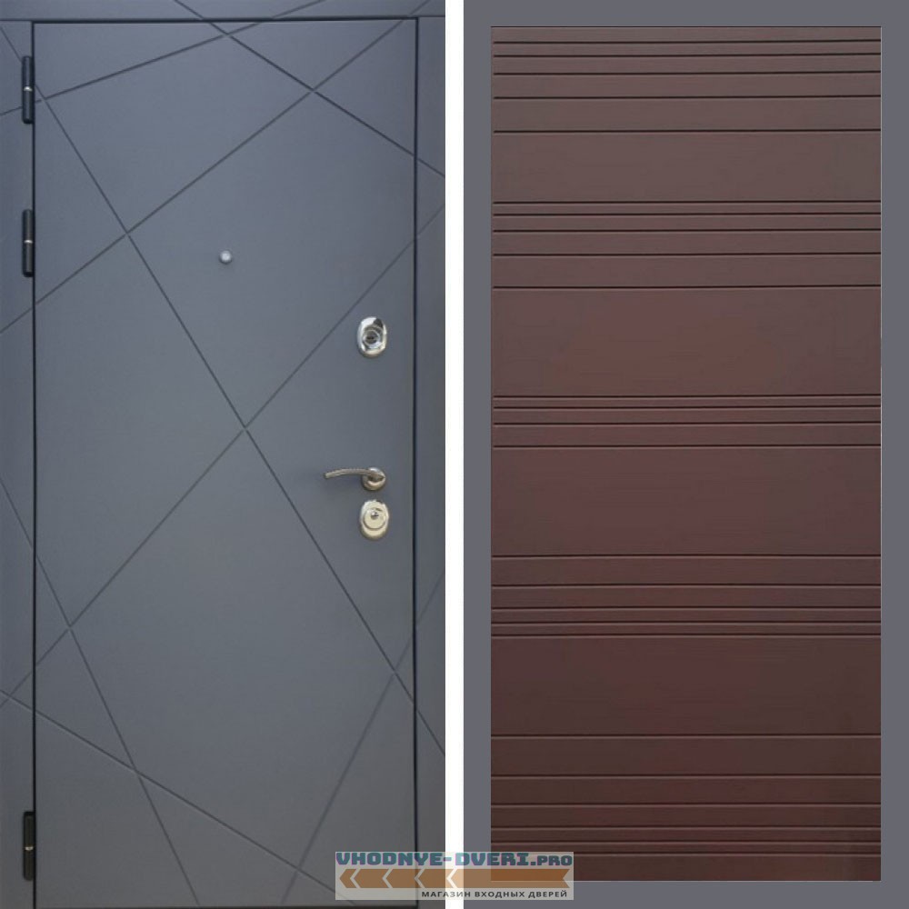 Дверь REX (Рекс) 13 Силк Титан полоски горизонтальные ясень шоколадный