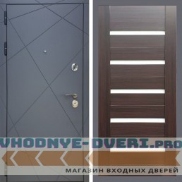 Входная дверь REX (Рекс) 13 Силк Титан сб-14 эковенге белое стекло