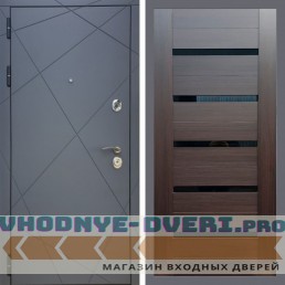 Входная дверь REX (Рекс) 13 Силк Титан сб-14 эковенге черное стекло