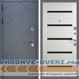Входная дверь REX (Рекс) 13 Силк Титан сб-14 лиственница беж. черное стекло
