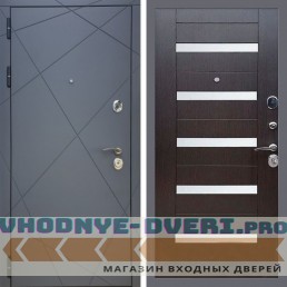 Входная дверь REX (Рекс) 13 Силк Титан сб-14 венге белое стекло