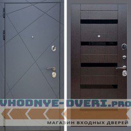 Входная дверь REX (Рекс) 13 Силк Титан сб-14 венге черное стекло