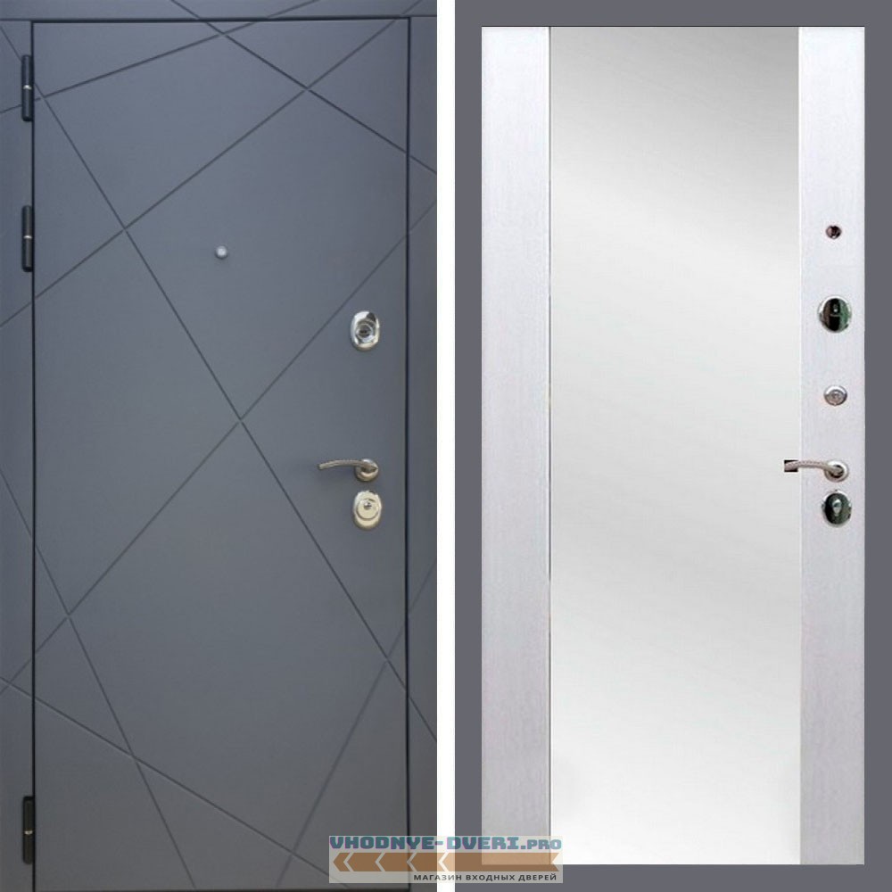 Входная дверь REX (Рекс) 13 Силк Титан сб-16 белый ясень