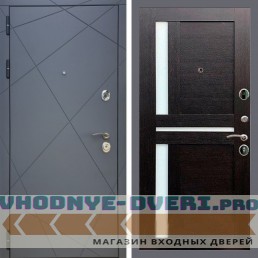 Входная дверь REX (Рекс) 13 Силк Титан сб-18 венге белое стекло